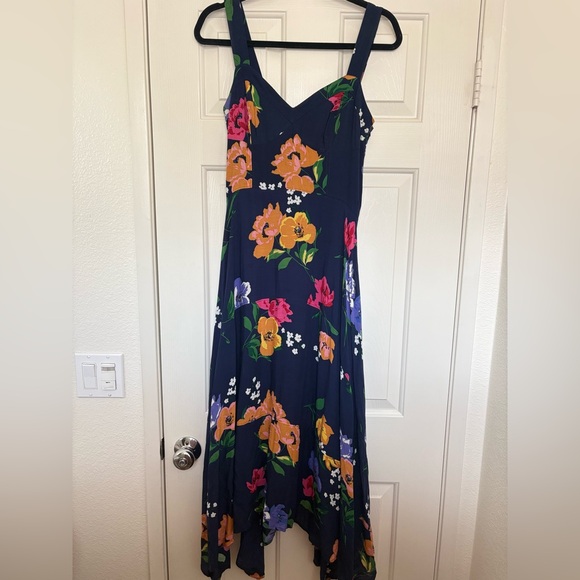 Anthropologie Maeve Julienne Navy Floral Dress 6 | Flowy Feminine multicolor - Picture 3 of 4